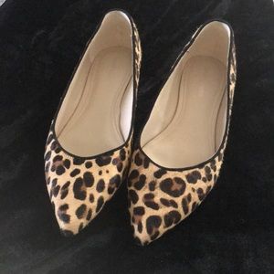 Leopard print flats- 7 1/2. Leather/ cow fur